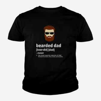 Funny Dad Bearded Dad With Brown Hair Or Dark Hair Youth T-shirt | Crazezy