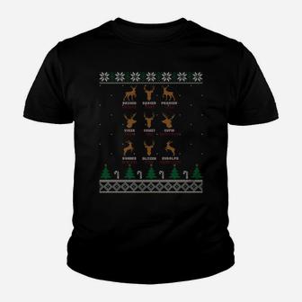 Funny Deer Design Christmas Bow Hunting Santa's Reindeer Youth T-shirt | Crazezy UK