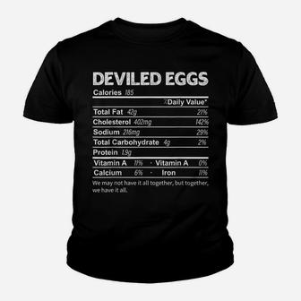 Funny Deviled Eggs Nutrition Facts Thanksgiving Food Youth T-shirt | Crazezy