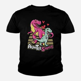 Funny Dinosaur Cute Mother's Day Aunt Auntiesaurus Youth T-shirt | Crazezy DE