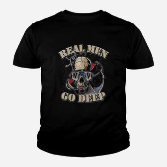 Funny Distressed Deep Dive Scuba Gift Real Men Go Deep Youth T-shirt - Thegiftio UK