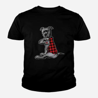 Funny Dog Pitbull I Love Mom Tattoo Gift Youth T-shirt | Crazezy CA
