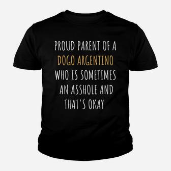 Funny Dogo Argentino Parent Dad Mom Dog Mama Pet Daddy Youth T-shirt | Crazezy
