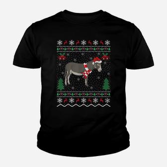 Funny Donkey Animal Lover Matching Ugly Donkey Christmas Youth T-shirt | Crazezy
