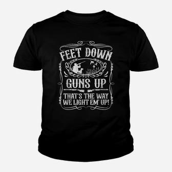 Funny Duck Hunting Feet Down Goose Waterfowl Hunter Gift Youth T-shirt | Crazezy