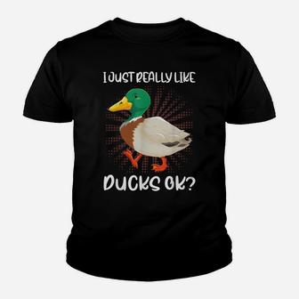 Funny Duck Hunting Outfits For A Duck Hunting Lover Youth T-shirt | Crazezy