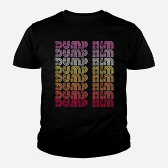 Funny Dump-Him Boho Retro Sunset Vintage Rainbow Distressed Youth T-shirt | Crazezy DE