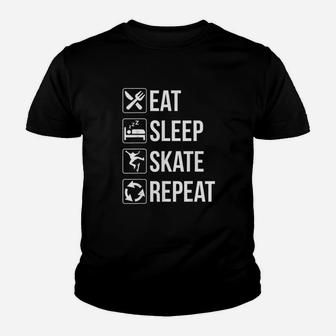 Funny Eat Sleep Skate Repeat For Skaters Youth T-shirt | Crazezy