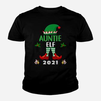 Funny Elf Family And Auntie Christmas Holiday Group Pajama Youth T-shirt | Crazezy CA