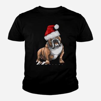 Funny English Bulldog Mommy Christmas Hat Gift Men Youth T-shirt | Crazezy CA