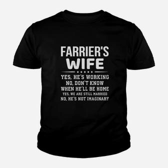 Funny Farrier Wife Family Gift Yes He Is Working Youth T-shirt | Crazezy