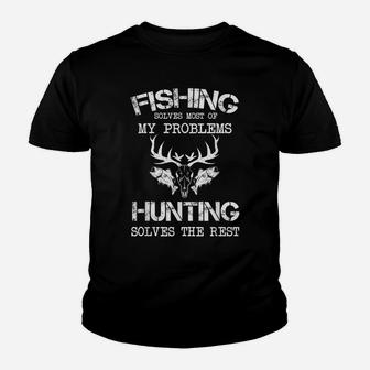 Funny Fishing And Hunting Gift Christmas Humor Hunter Cool Youth T-shirt | Crazezy