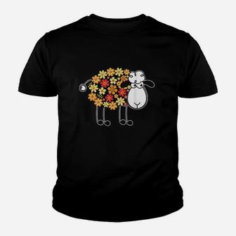 Funny Flower Sheep Design For Farming Lovers Youth T-shirt | Crazezy AU