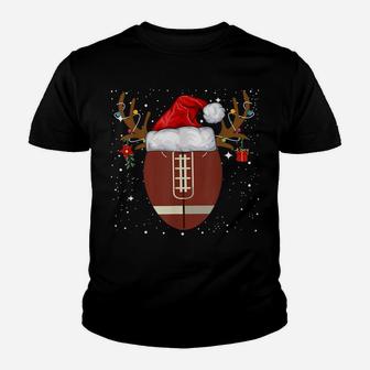 Funny Football Reindeer Santa Hat Christmas Holiday Gifts Youth T-shirt | Crazezy CA