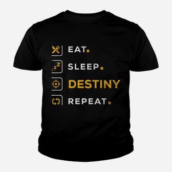 Funny Gamer Christmas Gift Eat Sleep Destiny Sweatshirt Youth T-shirt | Crazezy