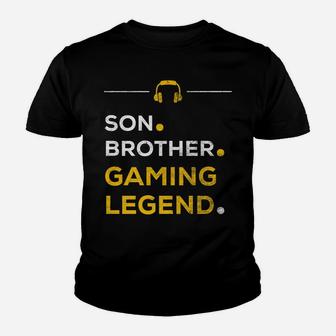 Funny Gamer Christmas Gift Son Brother Gaming Legend Youth T-shirt | Crazezy