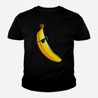 Funny Giant Long Yellow Banana Wearing Summer Sunglasses Youth T-shirt | Crazezy DE