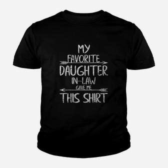 Funny Gift My Favorite Daughter In Law Gave Me This Youth T-shirt | Crazezy DE