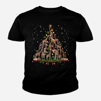 Funny Giraffe Christmas Tree Ornament Decor Gift Cute Youth T-shirt | Crazezy