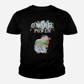 Funny Gnome & Strawberry - Flower Power - Unique Gnomie Fun Youth T-shirt | Crazezy
