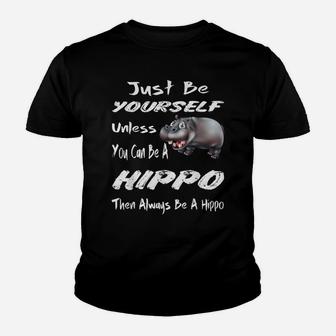 Funny Hippo Zoo Animal Lover Cool Happy Hippopotamus Youth T-shirt | Crazezy AU