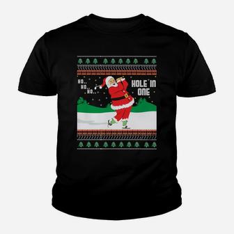 Funny Ho Ho Ho Ugly Santa Golf Christmas Sweater Jumper Sweatshirt Youth T-shirt | Crazezy
