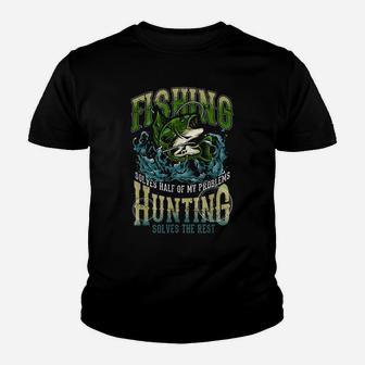 Funny Hunting Fishermen Hunt Hobby Gift Hunter Fishing Youth T-shirt | Crazezy DE