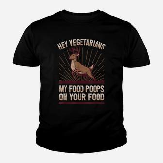 Funny Hunting Saying Deer Hunter I Vegetarian Food Youth T-shirt | Crazezy CA