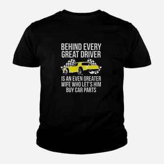 Funny Husband Driver Great Wife Racing Car Parts G Body Race Youth T-shirt | Crazezy UK