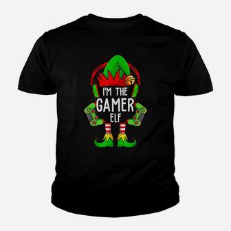 Funny Im The Gamer Elf Gaming Group Family Holiday Matching Youth T-shirt | Crazezy