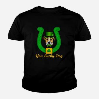 Funny Irish Leprechaun Hat Basenji Dog St Patrick's Day Youth T-shirt - Monsterry