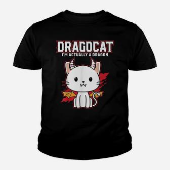 Funny Japanese Monster Dragon Cat Gift Design Youth T-shirt | Crazezy UK