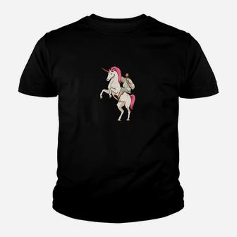Funny Jesus Riding Pink Unicorn Youth T-shirt - Monsterry UK