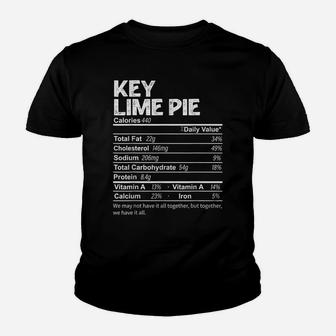 Funny Key Lime Pie Nutrition Facts Thanksgiving Food Youth T-shirt | Crazezy AU