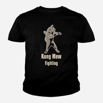 Funny Kung Mew Fighting Karate Cat Pet Lovers Youth T-shirt | Crazezy UK