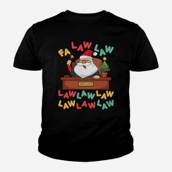 Funny Lawyer Christmas Santa Hat Fa Law Quote Holiday Sweatshirt Youth T-shirt | Crazezy