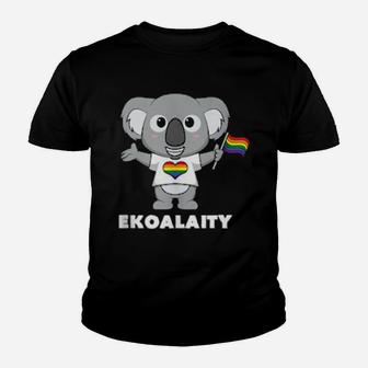 Funny Lgbt Koala Bear Equality Gay Pride Flag Youth T-shirt - Monsterry DE