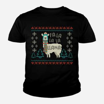 Funny Llama Christmas Sweater Style Alpaca Lover Gift Youth T-shirt | Crazezy