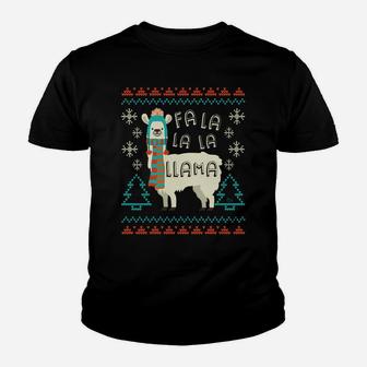 Funny Llama Christmas Sweater Style Alpaca Lover Gift Youth T-shirt | Crazezy