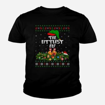 Funny Matching Family Ugly The Littlest Elf Christmas Youth T-shirt | Crazezy CA