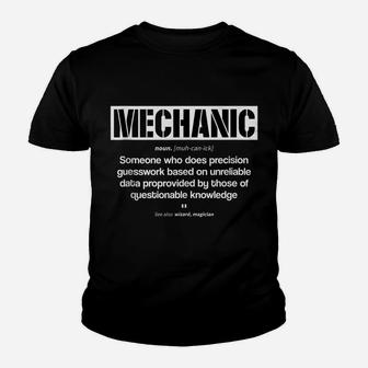 Funny Mechanic Meaning Mechanic Noun Definition Father Day Youth T-shirt | Crazezy AU