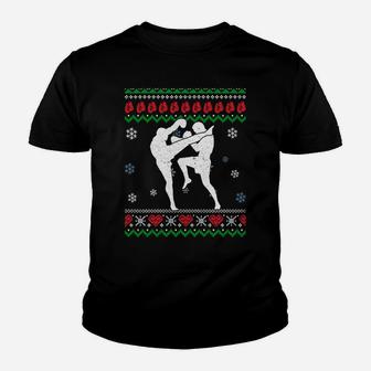 Funny Muay Thai Ugly Christmas Martial Arts Xmas Sport Gifts Sweatshirt Youth T-shirt | Crazezy