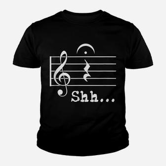 Funny Music Note Gifts Musician - Shh Quarter Rest Fermata Youth T-shirt | Crazezy AU