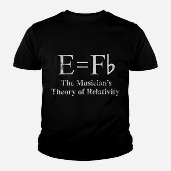 Funny Musician, E Equals F Flat, Theory Of Relativity Joke Youth T-shirt | Crazezy CA
