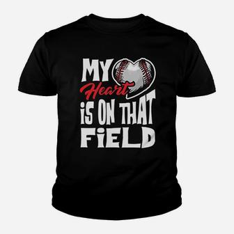 Funny My Heart Is On That Field Baseball Lover Women Youth T-shirt | Crazezy CA