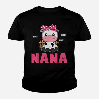 Funny Nana Cow Cute Cow Farmer Birthday Matching Family Youth T-shirt | Crazezy CA