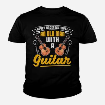 Funny Never Underestimate An Old Man With A Guitar Youth T-shirt | Crazezy DE