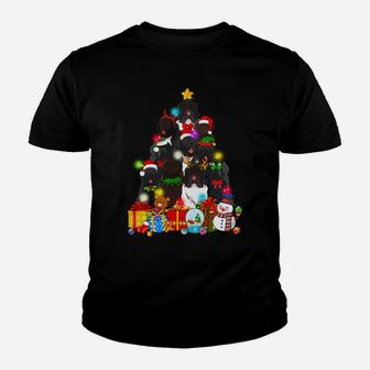 Funny Newfoundland Christmas Tree Lights Gift Dog Lover Sweatshirt Youth T-shirt | Crazezy
