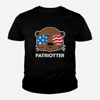 Funny Otter July 4Th American Flag Usa Joke Youth T-shirt | Crazezy