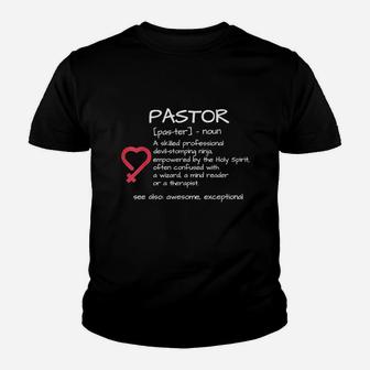 Funny Pastor Definition Religious Gift Youth T-shirt | Crazezy UK